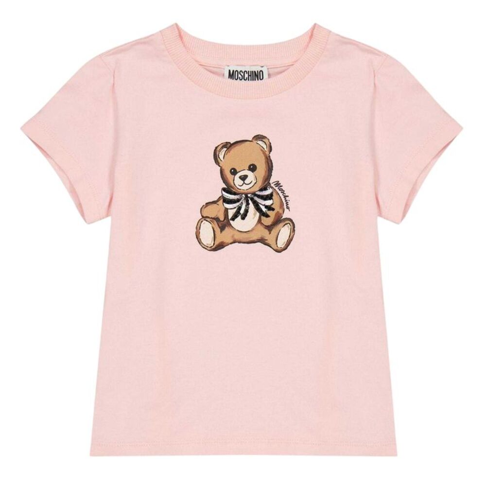 Moschino Childrens/Kids Teddy Bear Soft Regular T-Shirt / Rose